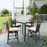 Armen Living Tropez Outdoor Patio Wicker Barstool With Water Resistant Beige Fabric Cushions - Armen Living Tropez Outdoor Patio Wicker Barstool With Water Resistant Beige Fabric Cushions