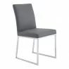 Armen Living Trevor Contemporary Dining Chair In Brushed Stainless Steel And Gray Faux Leather 02 - Armen Living Trevor Contemporary Dining Chair In Brushed Stainless Steel And Gray Faux Leather 02
