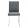 Armen Living Trevor Contemporary Dining Chair In Brushed Stainless Steel And Gray Faux Leather 03