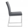 Armen Living Trevor Contemporary Dining Chair In Brushed Stainless Steel And Gray Faux Leather 04