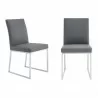 Armen Living Trevor Contemporary Dining Chair In Brushed Stainless Steel And Gray Faux Leather 01 - Armen Living Trevor Contemporary Dining Chair In Brushed Stainless Steel And Gray Faux Leather 01