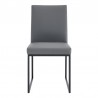 Armen Living Trevor Contemporary Dining Chair In Matte Black Finish And Gray Faux Leather 05