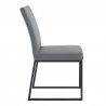 Armen Living Trevor Contemporary Dining Chair In Matte Black Finish And Gray Faux Leather 04