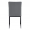 Armen Living Trevor Contemporary Dining Chair In Matte Black Finish And Gray Faux Leather 08