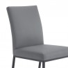 Armen Living Trevor Contemporary Dining Chair In Matte Black Finish And Gray Faux Leather 07
