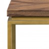 Armen Living Faye Rustic Brown Wood Side table with Shelf and Antique Brass Base Side Corner