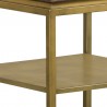 Armen Living Faye Rustic Brown Wood Side table with Shelf and Antique Brass Base Mid View