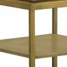 Armen Living Faye Rustic Brown Wood Side table with Shelf and Antique Brass Base Mid View - Armen Living Faye Rustic Brown Wood Side table with Shelf and Antique Brass Base Mid View