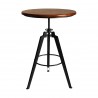 Armen Living Tribeca Pub Table in Industrial Grey Finish with Ash Wood Tabletop