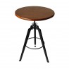 Armen Living Tribeca Pub Table in Industrial Grey Finish with Ash Wood Tabletop - Top Angle