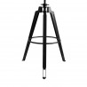 Armen Living Tribeca Pub Table in Industrial Grey Finish with Ash Wood Tabletop - Leg Close-Up