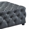 Armen Living Taurus Contemporary Ottoman in Gray Faux Leather