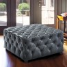 Armen Living Taurus Contemporary Ottoman in Gray Faux Leather Lifestyle