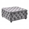 Armen Living Taurus Contemporary Ottoman in Gray Velvet Side View