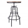 Armen Living Titan Industrial Adjustable Pub Table in Industrial Gray and Pine Wood Top