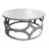 Armen Living Tuxedo Round Coffee Table - Armen Living Tuxedo Round Coffee Table