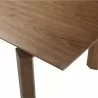 Treviso Mid-Century Extension Dining Table in Walnut Finish and Top - Table Edge Close-Up - Treviso Mid-Century Extension Dining Table in Walnut Finish and Top - Table Edge Close-Up