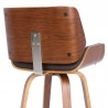 Armen Living Tyler Swivel Brown Faux Leather and Walnut Wood Bar Stool Half