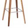 Armen Living Tyler Swivel Brown Faux Leather and Walnut Wood Bar Stool Legs