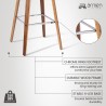 Armen Living Shelly Swivel Brown Faux Leather and Walnut Wood Bar Stool Side
