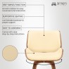 Armen Living Tyler Swivel Cream Faux Leather and Walnut Wood Bar Stool Side