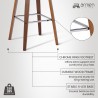 Armen Living Tyler Swivel Cream Faux Leather and Walnut Wood Bar Stool Side