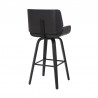Armen Living Tyler Swivel Grey Faux Leather and Black Wood Bar Stool