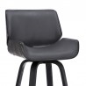 Armen Living Tyler Swivel Grey Faux Leather and Black Wood Bar Stool Half