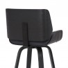 Armen Living Tyler Swivel Grey Faux Leather and Black Wood Bar Stool Half