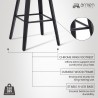 Armen Living Tyler Swivel Grey Faux Leather and Black Wood Bar Stool