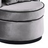 Armen Living Truly Contemporary Swivel Chair In Gray Velvet And Black Velvet Piping 003