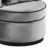 Armen Living Truly Contemporary Swivel Chair In Gray Velvet And Black Velvet Piping 003 - Armen Living Truly Contemporary Swivel Chair In Gray Velvet And Black Velvet Piping 003