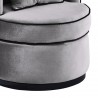Truly Contemporary Swivel Chair in Grey Velvet and Black Velvet Piping - Seat Close-Up