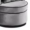 Truly Contemporary Swivel Chair in Grey Velvet and Black Velvet Piping - Seat Close-Up - Truly Contemporary Swivel Chair in Grey Velvet and Black Velvet Piping - Seat Close-Up