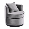 Armen Living Truly Contemporary Swivel Chair In Gray Velvet And Black Velvet Piping 001