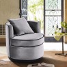 Truly Contemporary Swivel Chair in Grey Velvet and Black Velvet Piping - Lifestyle