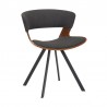 Armen Living Ulric Wood And Metal Modern Dining Room Accent Chair In Charcoal 01