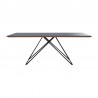 Armen Living Urbino Mid-Century Dining Table In Matte Black Finish With Walnut And Dark Gray Glass Top 3