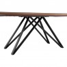 Armen Living Urbino Mid-Century Dining Table In Matte Black Finish With Walnut And Dark Gray Glass Top 04