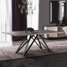 Armen Living Urbino Mid-Century Dining Table In Matte Black Finish With Walnut And Dark Gray Glass Top 01