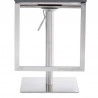 Armen Living Victory Contemporary Swivel Barstool in Brushed Stainless Steel and Gray Faux Leather Bottom