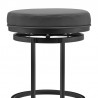 Armen Living Vander Black Faux Leather and Brushed Stainless Steel Swivel Bar Stool Top