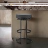 Armen Living Vander Black Faux Leather and Brushed Stainless Steel Swivel Bar Stool