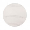 Venus 54" Round Mid-Century Modern White Marble Dining Table with Walnut Wood Legs 04