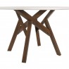Venus 54" Round Mid-Century Modern White Marble Dining Table - Side