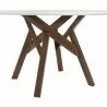 Venus 54" Round Mid-Century Modern White Marble Dining Table - Side - Venus 54" Round Mid-Century Modern White Marble Dining Table - Side
