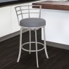 Armen Living Viper Counter Or Bar Height Swivel Barstool In Brushed Stainless Steel finish With Faux Leather