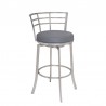 Armen Living Viper Counter Or Bar Height Swivel Barstool In Brushed Stainless Steel finish With Faux Leather 001