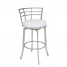 Viper Counter Height Swivel White Faux Leather and Brushed Stainless Steel Bar Stool 01