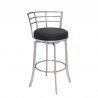Armen Living Viper Counter Or Bar Height Swivel Barstool In Brushed Stainless Steel finish With Faux Leather 002